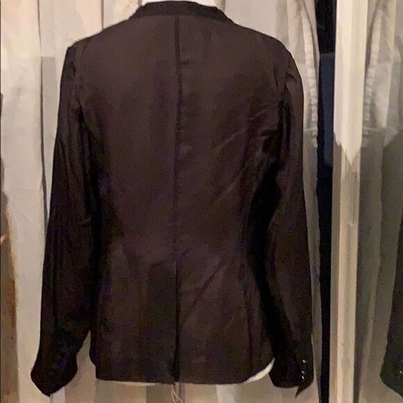 Nwot Robert Rodriguez Black Silk Tan Lined Open Front Blazer Women’s Size 8 - Picture 4 of 8